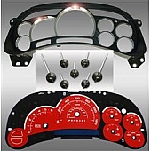 US Speedo Gauge Face Overlay - Red Daytime Color/ White Letter Color - PLK0635