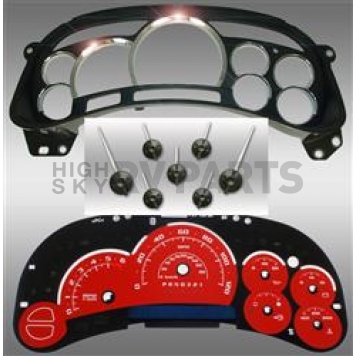 US Speedo Gauge Face Overlay - Red Daytime Color/ White Letter Color - PLK0635