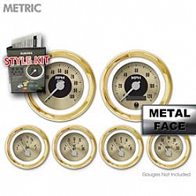 Aurora Instuments Gauge Face Overlay - Fiber Gold Daytime Color/ Black Letter Color - 6185