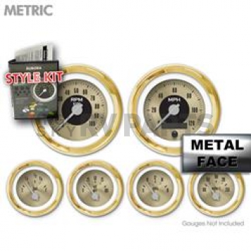 Aurora Instuments Gauge Face Overlay - Fiber Gold Daytime Color/ Black Letter Color - 6185