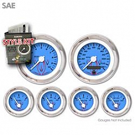 Aurora Instuments Gauge Face Overlay - Fiber Blue Daytime Color/ Black Letter Color - 1109