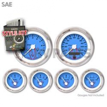 Aurora Instuments Gauge Face Overlay - Fiber Blue Daytime Color/ Black Letter Color - 1109