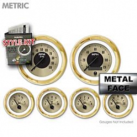 Aurora Instuments Gauge Face Overlay - Fiber Gold Daytime Color/ Black Letter Color - 6197
