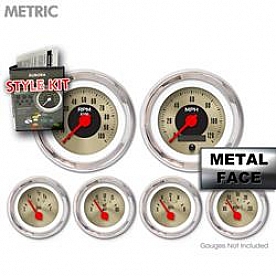 Aurora Instuments Gauge Face Overlay - Fiber Gold Daytime Color/ Black Letter Color - 6149