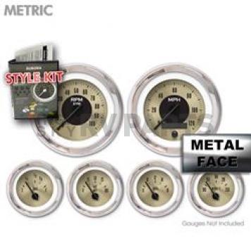 Aurora Instuments Gauge Face Overlay - Fiber Gold Daytime Color/ Black Letter Color - 6113