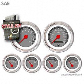 Aurora Instuments Gauge Face Overlay - Fiber Gray Daytime Color/ White Letter Color - 1142