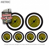 Aurora Instuments Gauge Face Overlay - Fiber Olive Daytime Color/ Yellow Letter Color - 8391