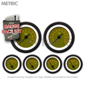 Aurora Instuments Gauge Face Overlay - Fiber Olive Daytime Color/ Yellow Letter Color - 8391