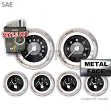 Aurora Instuments Gauge Face Overlay - Fiber Black Daytime Color/ White Letter Color - 922