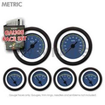 Aurora Instuments Gauge Face Overlay - Fiber Blue Daytime Color/ White Letter Color - 8394