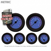 Aurora Instuments Gauge Face Overlay - Fiber Blue Daytime Color/ White Letter Color - 8396