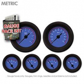 Aurora Instuments Gauge Face Overlay - Fiber Blue Daytime Color/ White Letter Color - 8396