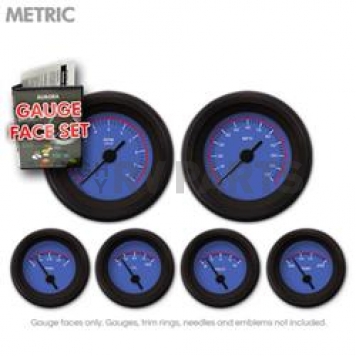 Aurora Instuments Gauge Face Overlay - Fiber Blue Daytime Color/ White Letter Color - 8396
