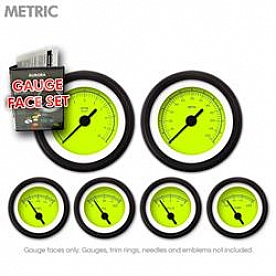 Aurora Instuments Gauge Face Overlay - Fiber Green Daytime Color/ Blue Letter Color - 8397