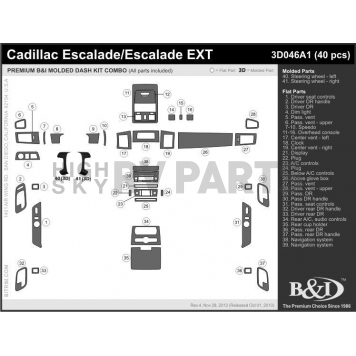 B & I Fender Dash Panel Trim 3D046A1DCA