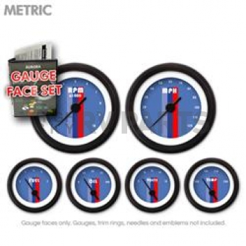 Aurora Instuments Gauge Face Overlay - Fiber Blue Daytime Color/ White Letter Color - 8414