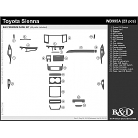B & I Fender Dash Panel Trim WD995ADRW