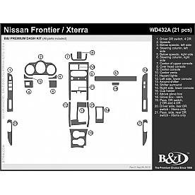 B & I Fender Dash Panel Trim WD432ADCF