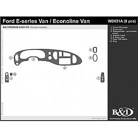 B & I Fender Dash Panel Trim WD651ASDB