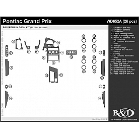 B & I Fender Dash Panel Trim WD652ASNB