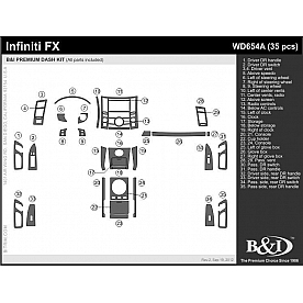 B & I Fender Dash Panel Trim WD654ASDB