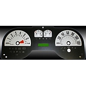 US Speedo Gauge Face Overlay - Silver Daytime Color/ Black Letter Color - MUS0642