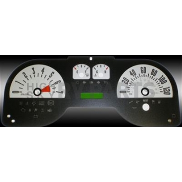 US Speedo Gauge Face Overlay - Silver Daytime Color/ Black Letter Color - MUS0642