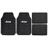 Plasticolor Floor Mat - Universal Rubber White Jeep Logo Set of 4 - 001668R01