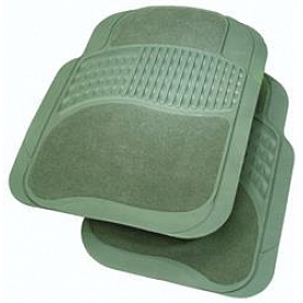 Rubber Queen Floor Mat - Cut-To-Fit Rubber Gray Set of 2 - 70524
