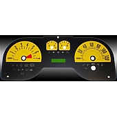 US Speedo Gauge Face Overlay - Yellow Daytime Color/ Black Letter Color - MUS0643