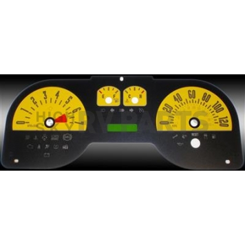 US Speedo Gauge Face Overlay - Yellow Daytime Color/ Black Letter Color - MUS0643