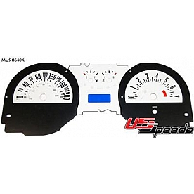 US Speedo Gauge Face Overlay - Yellow Daytime Color/ Black Letter Color - MUS0643K