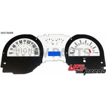 US Speedo Gauge Face Overlay - Yellow Daytime Color/ Black Letter Color - MUS0643K