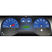 US Speedo Gauge Face Overlay - Blue Daytime Color/ White Letter Color - MUS0644