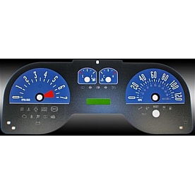 US Speedo Gauge Face Overlay - Blue Daytime Color/ White Letter Color - MUS0644