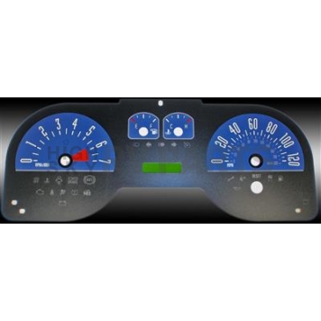 US Speedo Gauge Face Overlay - Blue Daytime Color/ White Letter Color - MUS0644