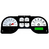 US Speedo Gauge Face Overlay - White Daytime Color/ Black Letter Color - MUS0660