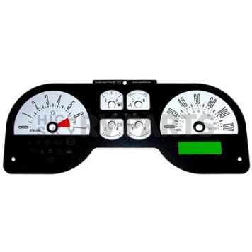 US Speedo Gauge Face Overlay - White Daytime Color/ Black Letter Color - MUS0660