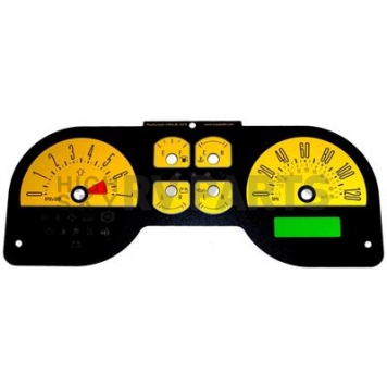 US Speedo Gauge Face Overlay - Yellow Daytime Color/ Black Letter Color - MUS0663