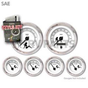 Aurora Instuments Gauge Face Overlay - Fiber White Daytime Color/ Black Letter Color - 1560