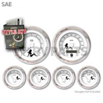 Aurora Instuments Gauge Face Overlay - Fiber White Daytime Color/ Black Letter Color - 1615