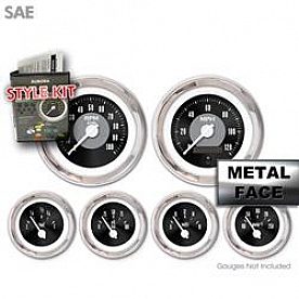 Aurora Instuments Gauge Face Overlay - Fiber Black Daytime Color/ White Letter Color - 8528