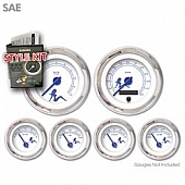 Aurora Instuments Gauge Face Overlay - Fiber White Daytime Color/ Blue Letter Color - 1571