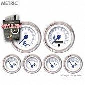 Aurora Instuments Gauge Face Overlay - Fiber White Daytime Color/ Blue Letter Color - 5202