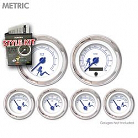 Aurora Instuments Gauge Face Overlay - Fiber White Daytime Color/ Blue Letter Color - 5202