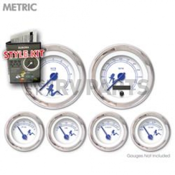 Aurora Instuments Gauge Face Overlay - Fiber White Daytime Color/ Blue Letter Color - 5202
