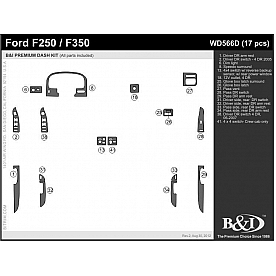 B & I Fender Dash Panel Trim WD566DSFX
