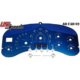 US Speedo Gauge Face Overlay - Blue Daytime Color/ White Letter Color - AQCAD02