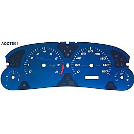 US Speedo Gauge Face Overlay - Blue Daytime Color/ White Letter Color - AQCTS01