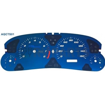 US Speedo Gauge Face Overlay - Blue Daytime Color/ White Letter Color - AQCTS01